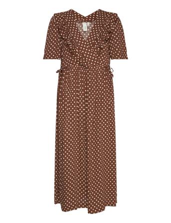 Yasdotti 2/4 Midi Dress S. Dresses Summer Dresses Brun YAS*Betinget Tilbud