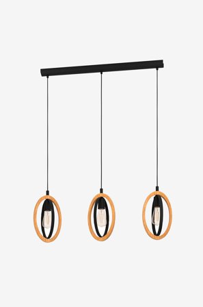 EGLO - Riippuvalaisin Basildon Wood /Black - Musta - Riippuvalaisimet - - Homeroom
