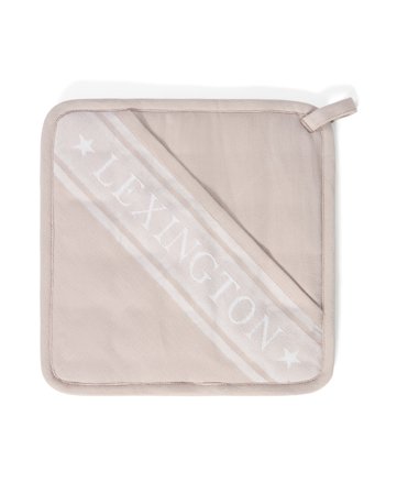 Lexington ICONS grytlapp med jacquardstjärna, beige/vit
