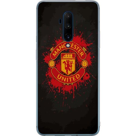 Kompatibelt Mobildeksel til OnePlus OnePlus 7T Pro Manchester United logo i rød og gul farge med røff sportslig bakgrunn