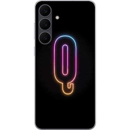 Kompatibelt Mobildeksel til Samsung Galaxy S25 FE Minimalistisk neonbokstav Q i skinnende farger mot mørk bakgrunn