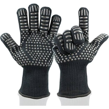 BBQ - Premium BBQ grill- och ugnshandskar (1 par) upp till 500°C enligt EN407 svart