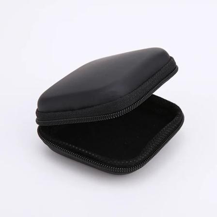 Hovedtelefonboks Bærbar Mini Lynlås Hovedtelefonpose Opbevaringsboks Eva Anti-Tryk Headset Datakabelholder Hovedtelefon Bærepose 75x75x30mm