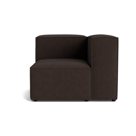 Lissabon hjørnemodul, højrevendt - Rebel Mørkebrun - 100x100x72 - Sofa
