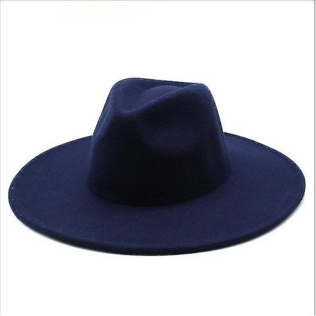 Varmt Vinter Klassisk Bredskygget Fedora Hat Sort Hvid Uld Hatte Mænd Kvinder Knuselig Vinter Hat