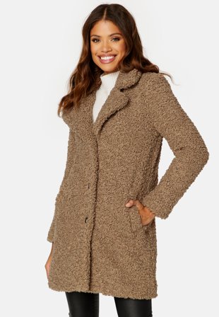 Happy Holly Anicke Teddy Coat Light brown Klær