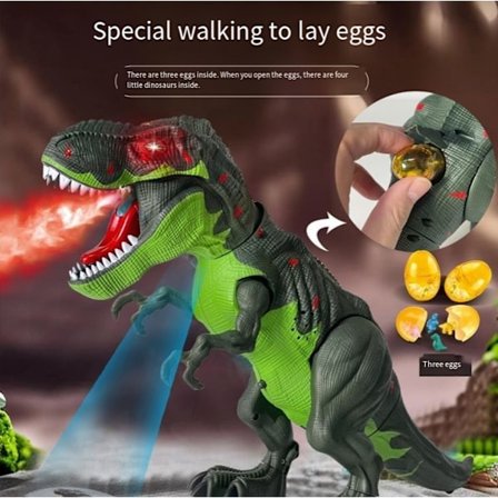 [14Y] Elektrisk eldsprutande dinosaurieleksak med rytande ljud, batteridriven gående dinosaurieleksak, present till barn