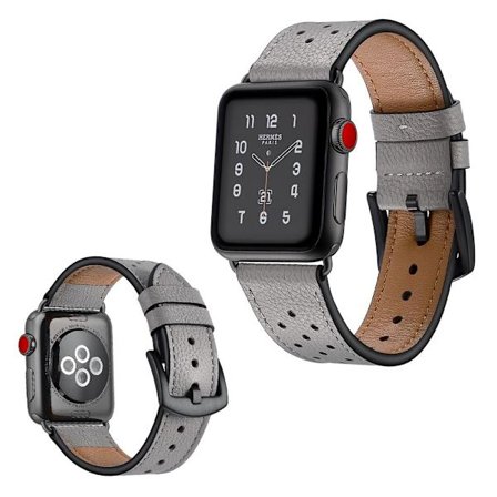 Crazy Horse Apple Watch Series 5 40mm ægte læder Urrem - Grå