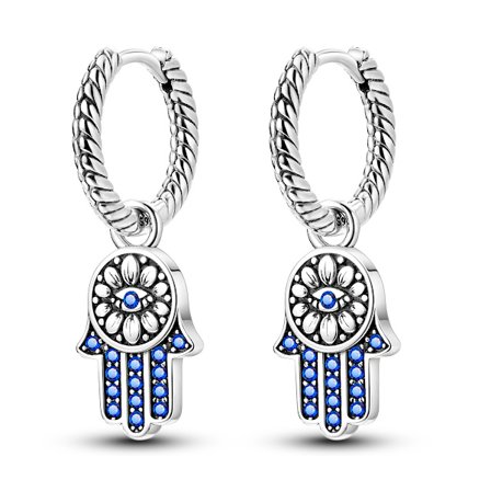 -Örhängen för kvinnor, 925 silver smycken, present till tjej, glittrande pavé, CZ, U-format hjärta, stjärna, måne