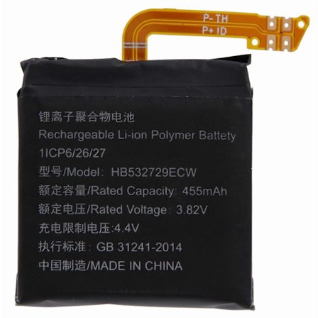 Huawei Watch GT 2 46mm 3.82V 455mAh Li-Ion -polymeeriakku, varaosa (Koodi: HB532729ECW)