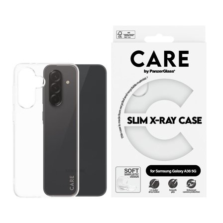 PanzerGlass CARE Galaxy A36 5G Fashion silikondeksel (gjennomsiktig) Slank design, glatt grep, laget av resirkulert materiale