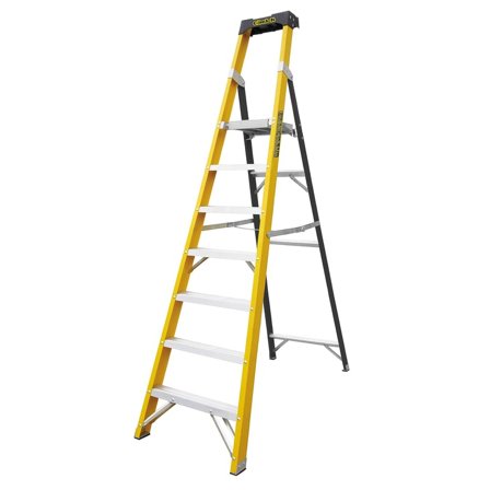 Glass fibre platform stepladder, 7 treads, H 1650 mm