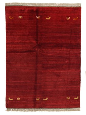 151X195 Tapete Gabbeh Persa Fine Moderno Vermelho Escuro/Preto (Lã, Pérsia) Carpetvista