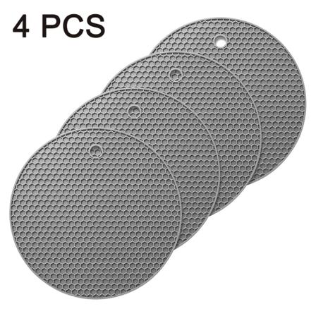 Silikonista valmistettu 4 alustan sarja - pyöreät pannunalustat