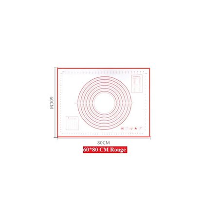 Silikonbakematte med mål 1 stk for 80 x 60 cm (rød)