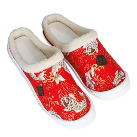 Kvinnor Slip On Clog Tofflor Closed Toe Plysch Tofflor