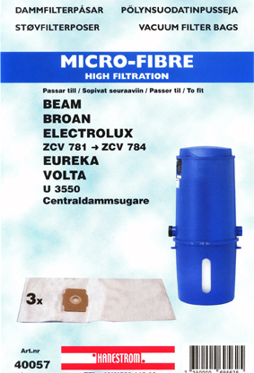 HANESTRÖM Dammsugarpåsar Hanestrom Electrolux ZCV 781