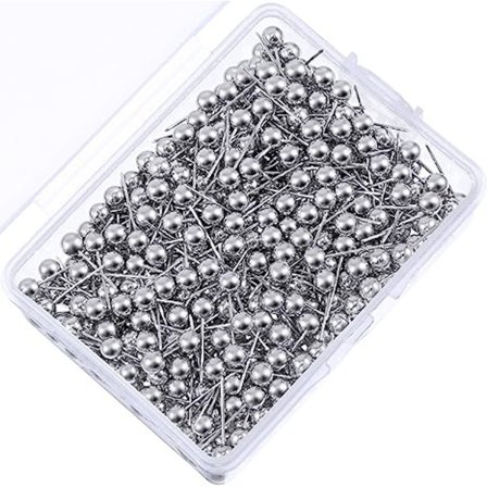 500 Pakke Kartnål Kartnåler Liten Størrelse (Sølv, 1/8 Tomme)