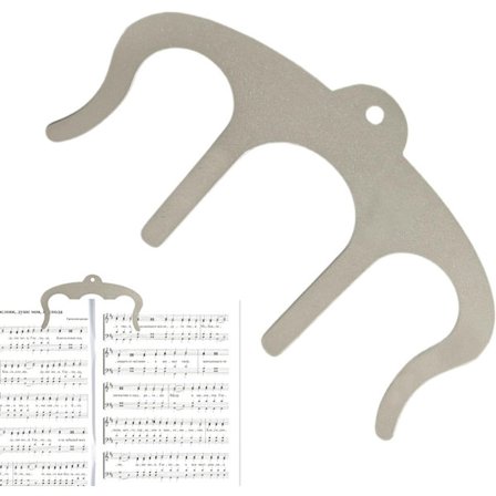 Bogstøtte Sider | Metal Nodeark Bog Holder - Musikstativ til Klaver, Keyboard, Stativ og Bog, Søde Klips til Sidemarkører, Festgave (Sølv)