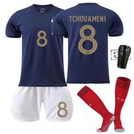 2022 Qatar World Cup Frankrike Hemma Fotbollströjor Set Xl