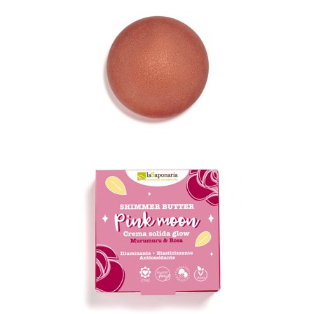 LA SAPONARIA Crema solida glow PINK MOON 80ml - Crema corpo illuminante