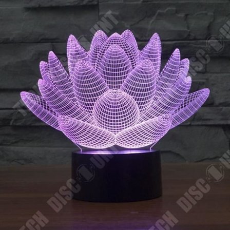 Optinen lamppu - TD - Lotus-kukkamalli - 7 väriä - Kosketus - Matala kulutus