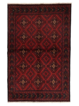 Hand Knotted Afghan Khal Mohammadi Rug 130X202 Wool Black/Dark Red Small