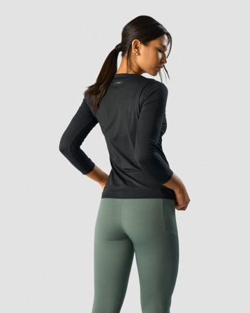 ICANIWILL - Charge Zipper 7/8 Sleeve Wmn Black - Oberteile - ICIW
