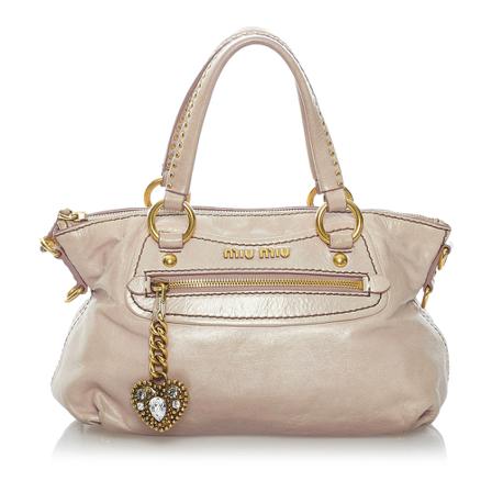 Miu Miu Pre-owned, Leather Handbag Roze, Dames, Maat:ONE Size