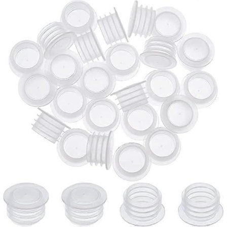25 stk. salt- og peberbøssepropper, plastik saltbøsseprop, 1/2 tomme erstatningsprop, flaskehætter, genanvendelig klar rund endehætte (LGL)