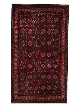 Hand Knotted Persian Turkaman Rug 125X210 Black/Dark Red