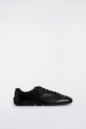 COS Men's Minimal Leather Trainers in Black
