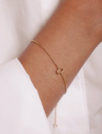 Design Letters Archetype Bracelet - A-Z Gold Plated - Gold - L:21CM