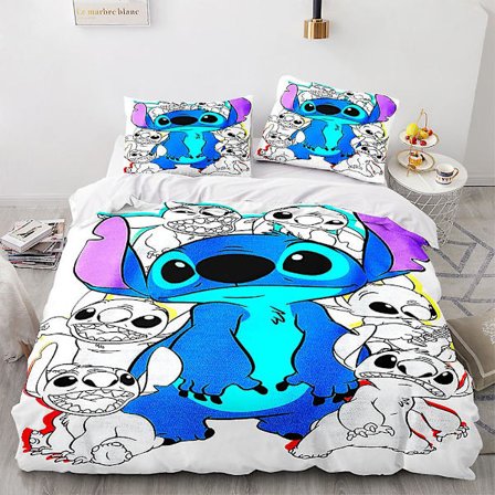 Stitch 3d- printed Sängkläder Set Cover Cover Kuddfodral Barn Present Färg 3