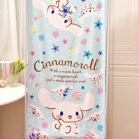 Badehåndkle for barn, tegneserie, myk bomull, strandhåndkle for småbarn, hav, hvit valp, 120 x 60 cm