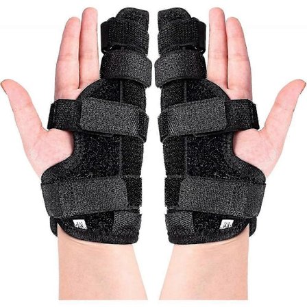 2-pak Bokser Fingerskinne Polstret Støtte Bokser Fraktur Skinne Metakarpal Fingerskinne Hånd WTC