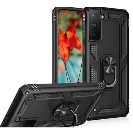 Svart Dämpande Pansarfodral För Samsung Galaxy S21 Plus 5g Med Magnetiskt Ställ[D]
