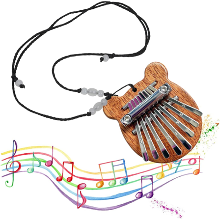 1 stk (trebjørn) 8-tangenters kalimba, limba, barneinstrument