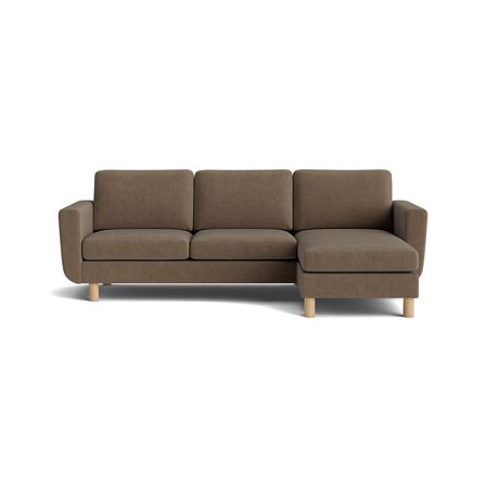 Vendbar Chaiselong Sofa Ontario Brun - Smal Chaiselong - 260x150x86cm - Komfortabel sofa med vendbar funktion og stilfuldt design