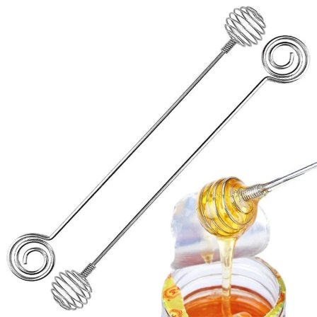 Honningrører, kjøp én få én gratis honningskje i rustfritt stål, sirupskje med langt håndtak
