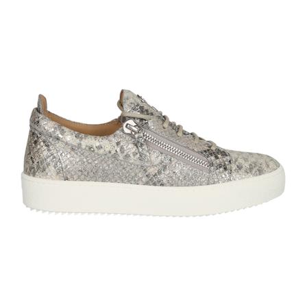Giuseppe Zanotti animalier print sneakers , Grijs , Dames , Maat: 36 EU