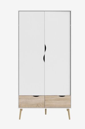 Tvilum - Garderobe 2 dører + 2 skuffer Oslo - Hvit - Garderobeskap & klesskap - Fra Homeroom