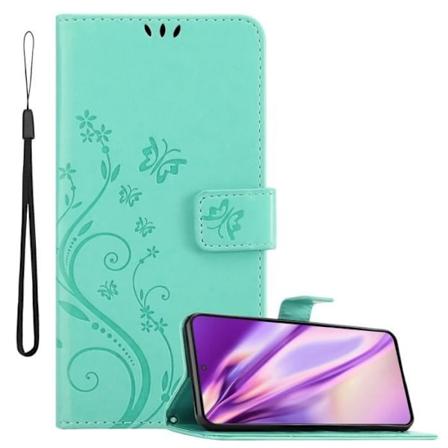 Fodral för Samsung Galaxy S22 skal i TURKOS BLOMMA Fodral skydd skydd blommig plånbok Turkos