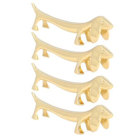 Forøg spisestuens elegance med 4 stk. genanvendelige søde dyredesign guld spisepindsholdere – til hjemmet, restauranten og festlige spiseomgivelser (