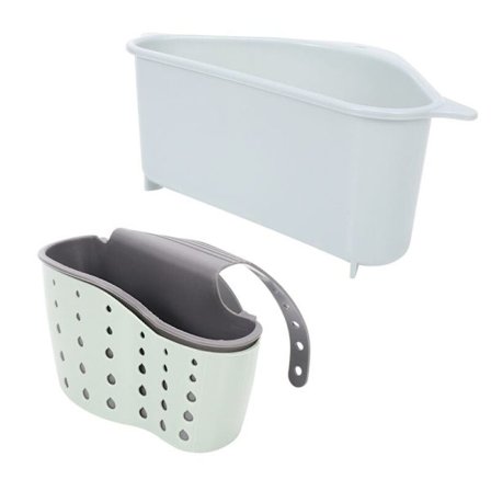 Diskho-korg, Multifunktionell trehörnig diskho-förvaringshylla för köksavlopp