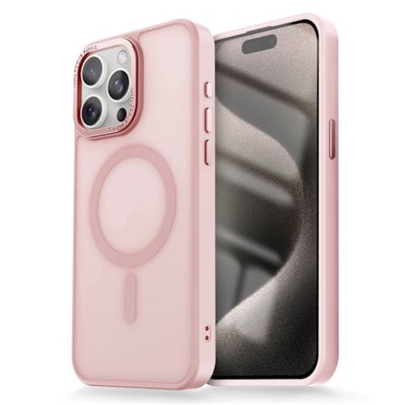 iPhone 15 Skal - MagSafe Frostat Skal -Rosa