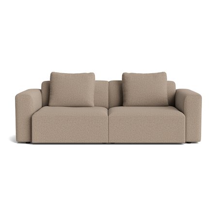 Como XL 2-Sitzer-Sofa Montreal Dunkelbeige, schlichtes Design, inklusive zwei bequemen Rückenkissen für optimalen Sitzkomfort, Breite 83cm