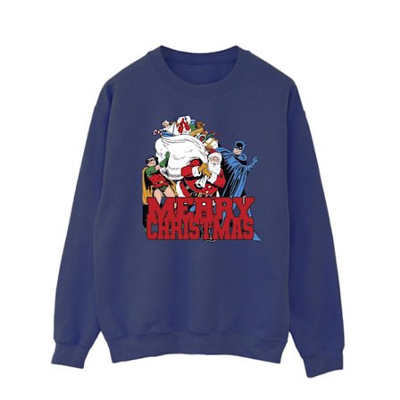 DC Comics Herr Batman Merry Christmas Comic Sweatshirt M Marinblå B