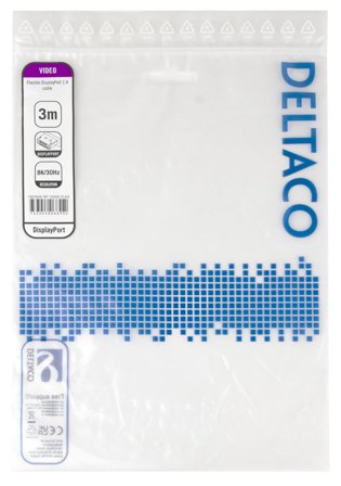 Deltaco DisplayPort DP1.4 Flex cable, 3M, black