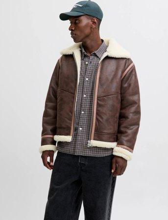 Jack & Jones Jorliverpool Aviator Jacket Sn - Brown - L
